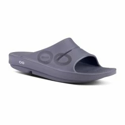 Oofos Men’s OOahh Sport Slide Sandal – Slate
